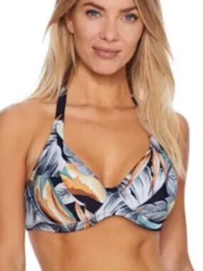 Fantasie Swim Bamboo Grove Halter Bikini Top 32I NWT